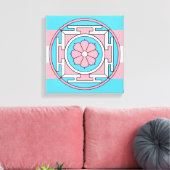 Transgender Vlag Kleuren Mandala Nieuwe Maan LGBT Canvas Afdruk (Insitu (Woonkamer))