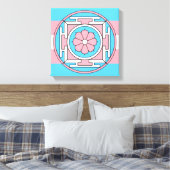 Transgender Vlag Kleuren Mandala Nieuwe Maan LGBT Canvas Afdruk (Insitu (Slaapkamer))