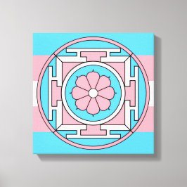 Transgender Vlag Kleuren Mandala Nieuwe Maan LGBT Canvas Afdruk
