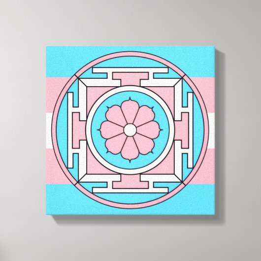 Transgender Vlag Kleuren Mandala Nieuwe Maan LGBT Canvas Afdruk (Voorkant)