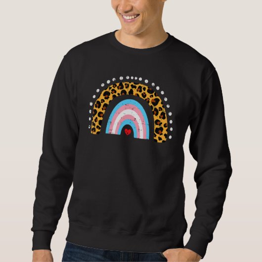 Transgender Vlag Leopard LGBT Trans Pride Stuff WO Trui (Voorkant)