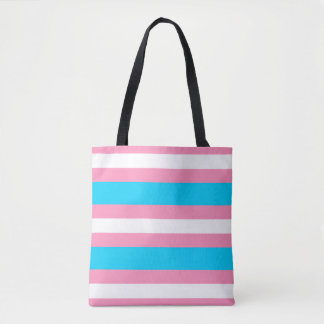 Transgender Vlag | LGBTQIA+ Roze, Blauw en Wit Tote Bag