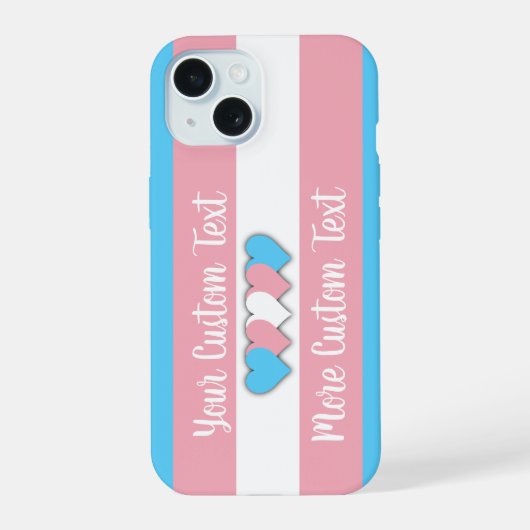 Transgender vlag met tekst iPhone 15 case (Achterkant)