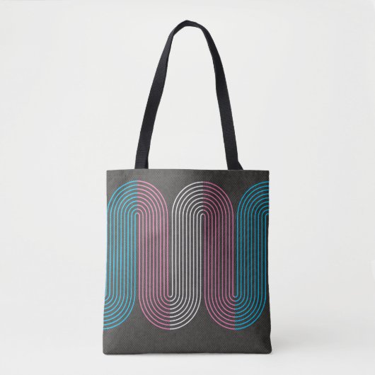 Transgender vlag minimalistische lijn art deco tote bag (Voorkant)