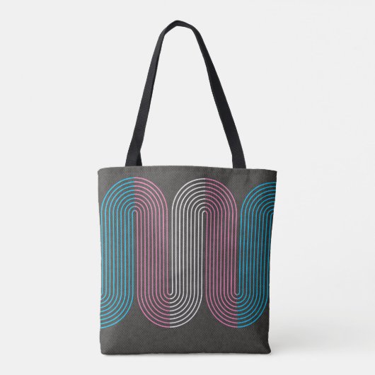 Transgender vlag minimalistische lijn art deco tote bag (Achterkant)