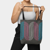 Transgender vlag minimalistische lijn art deco tote bag