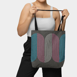 Transgender vlag minimalistische lijn art deco tote bag