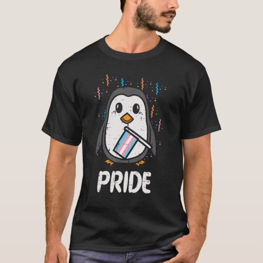 Transgender Vlag Pinguïn LGBT Trans Pride Stuff En T-shirt (Voorkant)