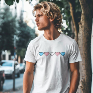 Transgender Vlag Pixel Hart T-shirt