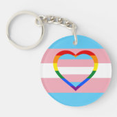 Transgender-vlag, Pride en Rainbow Heart/gender Sleutelhanger (Voorkant)