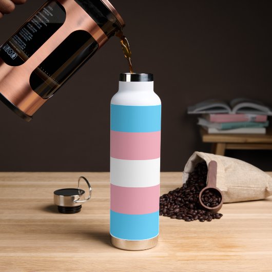 Transgender vlag & Pride gemeenschap / gender vlag Waterfles (Koffie)