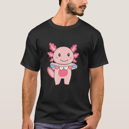 Transgender Vlag Transgender Pride LGBTQ Axolotl T-shirt (Voorkant)