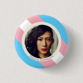 Transgender vlag trots transfoto knop ronde button 3,2 cm (Voorkant)