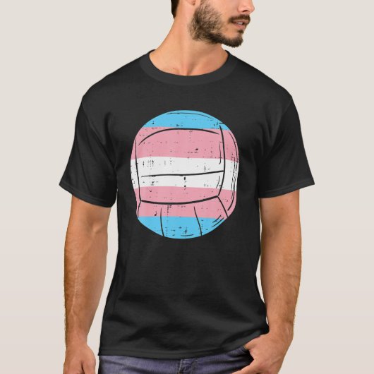 Transgender Vlag Volleybal Trans Pride T-shirt (Voorkant)