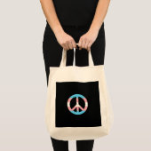 Transgender vlag vredesteken tote bag (Voorkant (product))