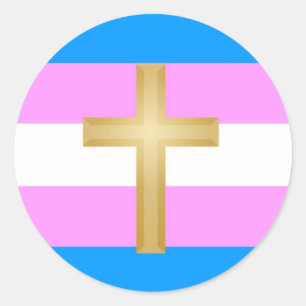 Transgender voor Christus Ronde Sticker