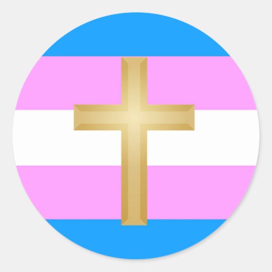 Transgender voor Christus Ronde Sticker (Voorkant)
