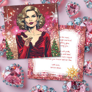 Transgender Vrouw Feestelijke Kerst Gedicht Feestdagenkaart