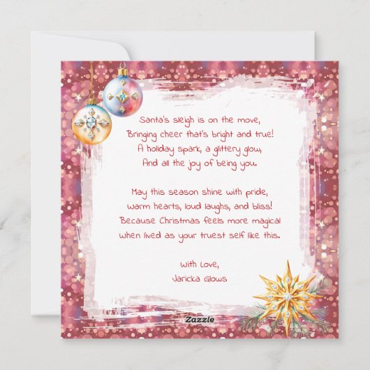 Transgender Woman Festive Christmas Poem Feestdagenkaart (Achterkant)