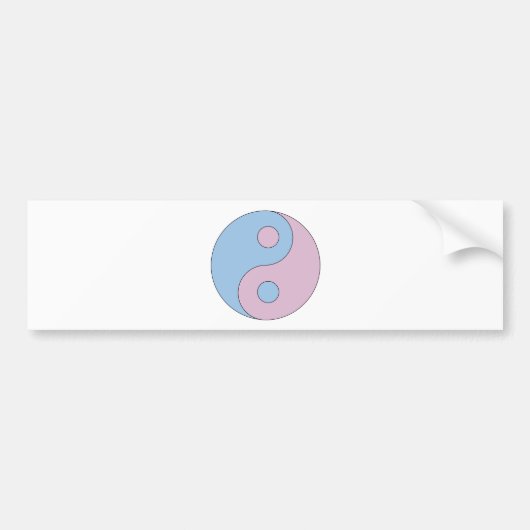 Transgender Yin Yang Symbol Bumpersticker (Voorkant)