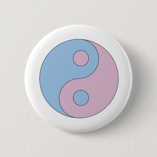 Transgender Yin Yang Symbol Ronde Button 5,7 Cm (Voorkant)