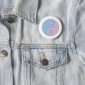 Transgender Yin Yang Symbol Ronde Button 5,7 Cm (In situ)