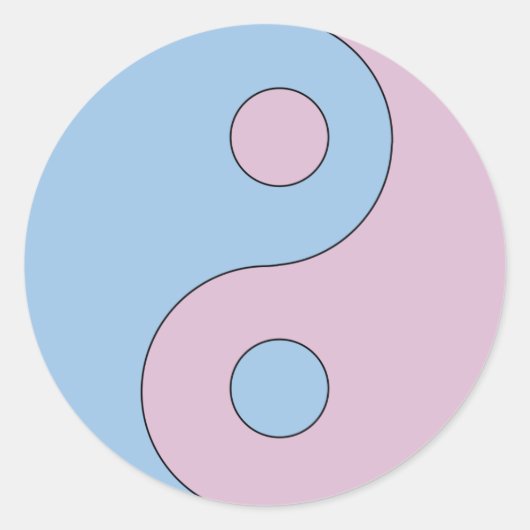 Transgender Yin Yang Symbol Ronde Sticker (Voorkant)