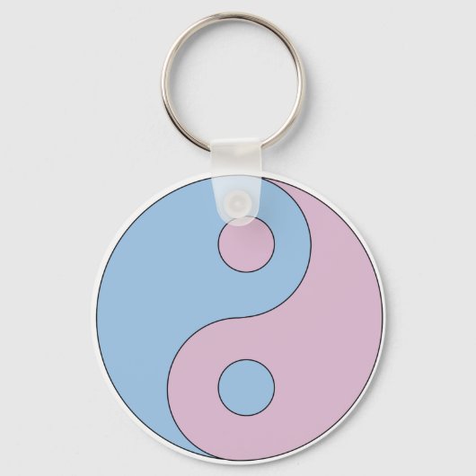 Transgender Yin Yang Symbol Sleutelhanger (Voorkant)