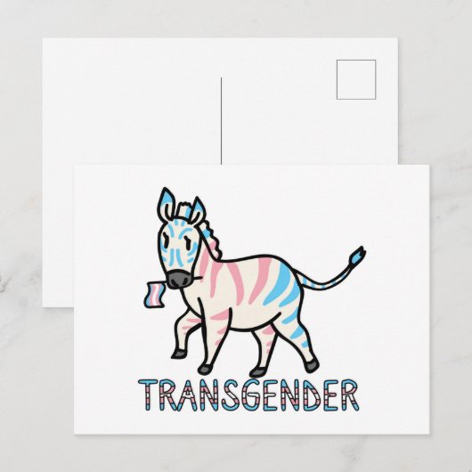 Transgender-Zebra Briefkaart (Voorkant / Achterkant)