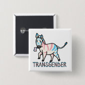 Transgender-Zebra Vierkante Button 5,1 Cm (Voorkant /achterkant)