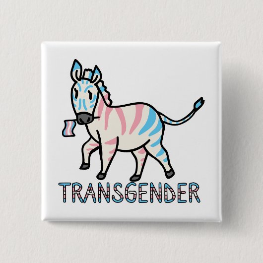 Transgender-Zebra Vierkante Button 5,1 Cm (Voorkant)