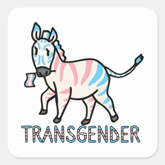 Transgender-Zebra Vierkante Sticker (Voorkant)