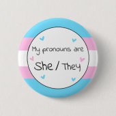 Transgender zij/zij Pronoun Pin Ronde Button 5,7 Cm (Voorkant)