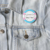 Transgender zij/zij Pronoun Pin Ronde Button 5,7 Cm (In situ)