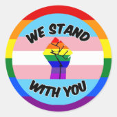 Transgenderondersteuning Ronde Sticker (Voorkant)