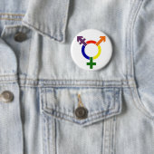 Transgendersymbool Ronde Button 5,7 Cm (In situ)