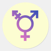 Transgendersymbool Ronde Sticker (Voorkant)