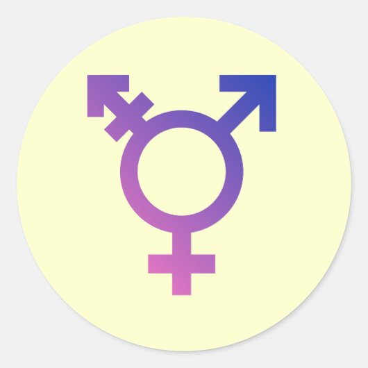 Transgendersymbool Ronde Sticker (Voorkant)