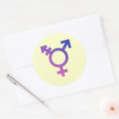 Transgendersymbool Ronde Sticker (Envelop)