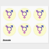 Transgendersymbool Ronde Sticker (Vel)
