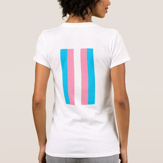 Transgendervlag en voorkeursvoornaamwoord t-shirt (Achterkant)