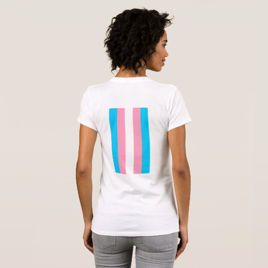 Transgendervlag en voorkeursvoornaamwoord t-shirt (Achterkant volledig)