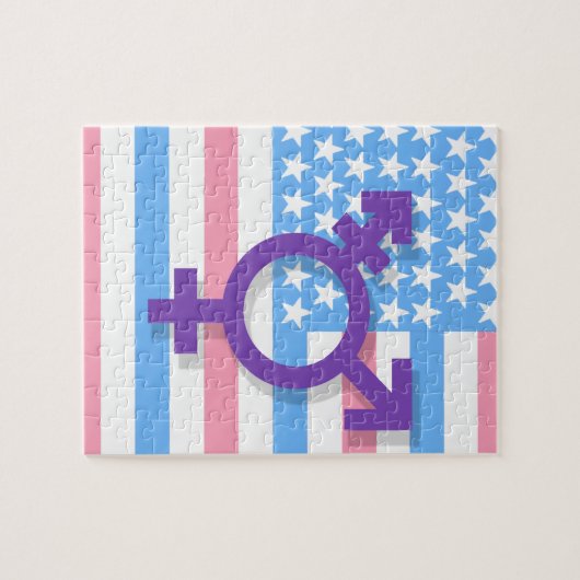 Transgendervlag Legpuzzel (Horizontaal)