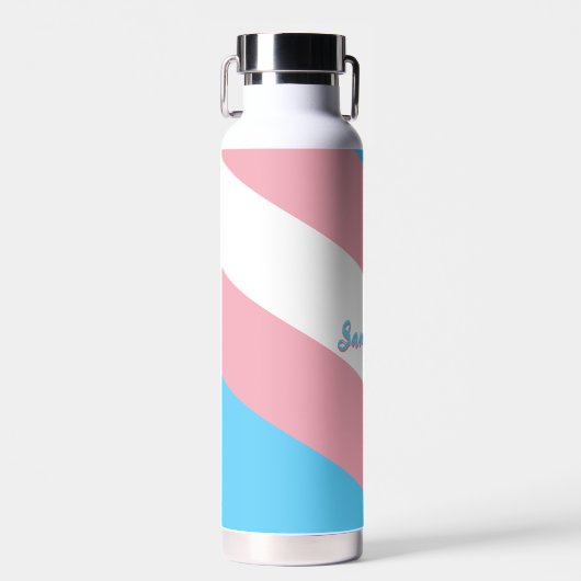 Transgendervlag & Pride Aangepaste naam / gendervl Waterfles (Voorkant)