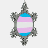 Transgendervlag Tin Sneeuwvlok Ornament (Links)