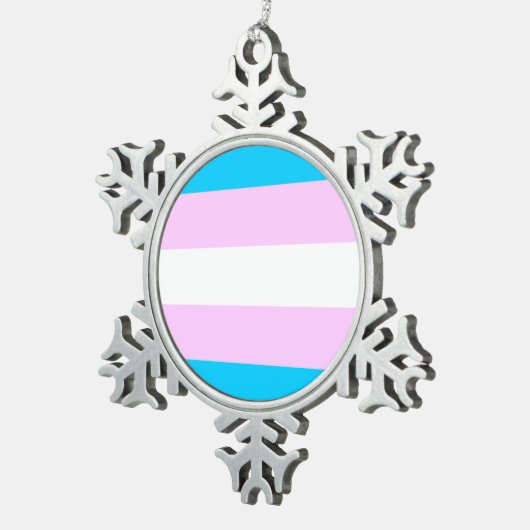 Transgendervlag Tin Sneeuwvlok Ornament (Rechts)