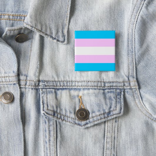 Transgendervlag Vierkante Button 5,1 Cm (In situ)