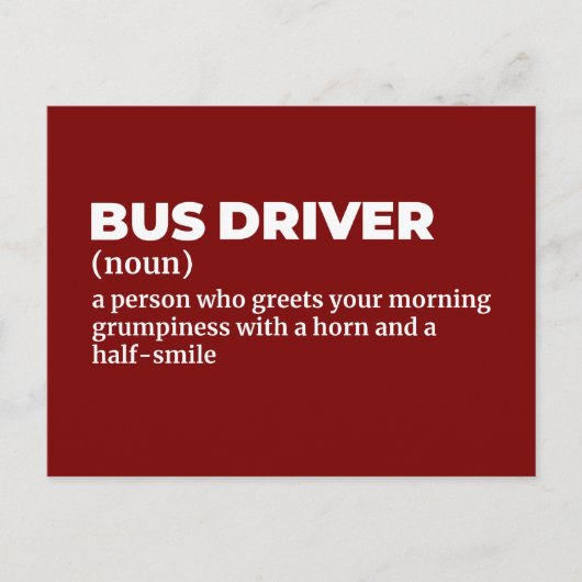 Transit Operator Humor Definition Briefkaart (Voorkant)