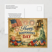 Transitional Americana Independence Day Feestdagenkaart (Voorkant / Achterkant)