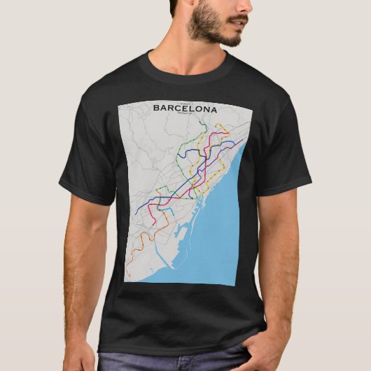 Transitkaart van Barcelona T-shirt (Voorkant)